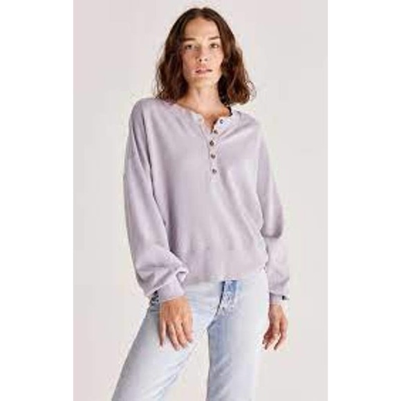 American Eagle Outfitters Sweaters - American Eagle size XS lavender henley style popover chunky sweater oversized